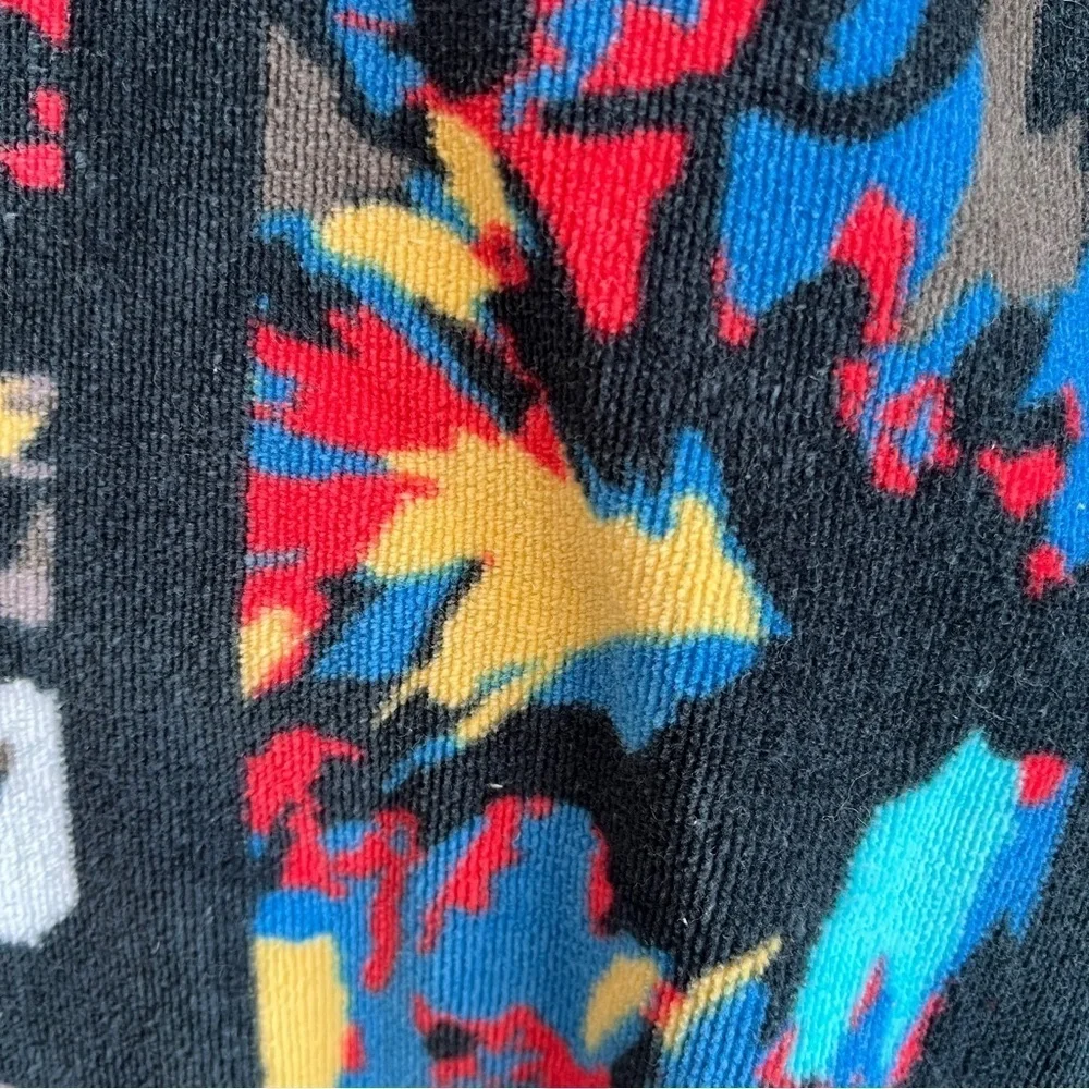 Vera Bradley Splash Floral Beach Towel Black Turquoise 100% Cotton 63” x 32”